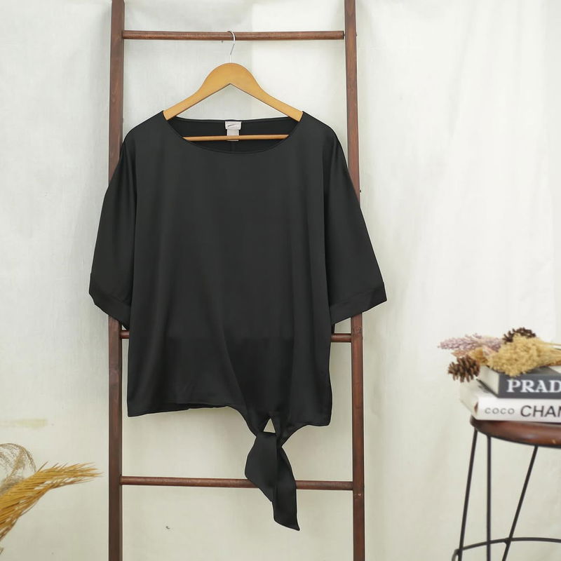 RD834 Chicos Big Size Women Tie Batwing Blouse E23
