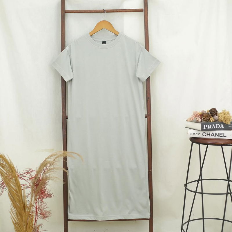 RD918 Splsh Grey Plain Midi Dress F27