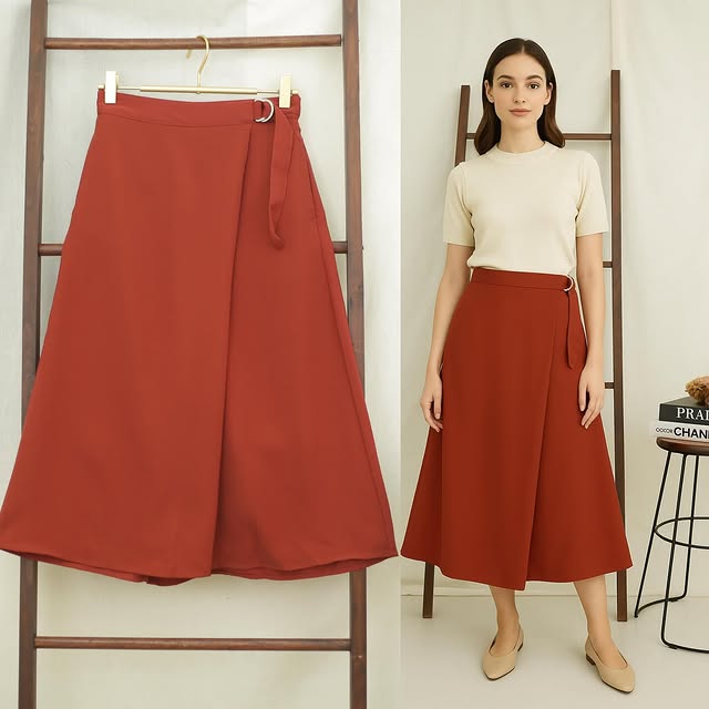 RD937  GU By UNQ 7/8 Wide-Leg Cullotes-Skirt Pants J48