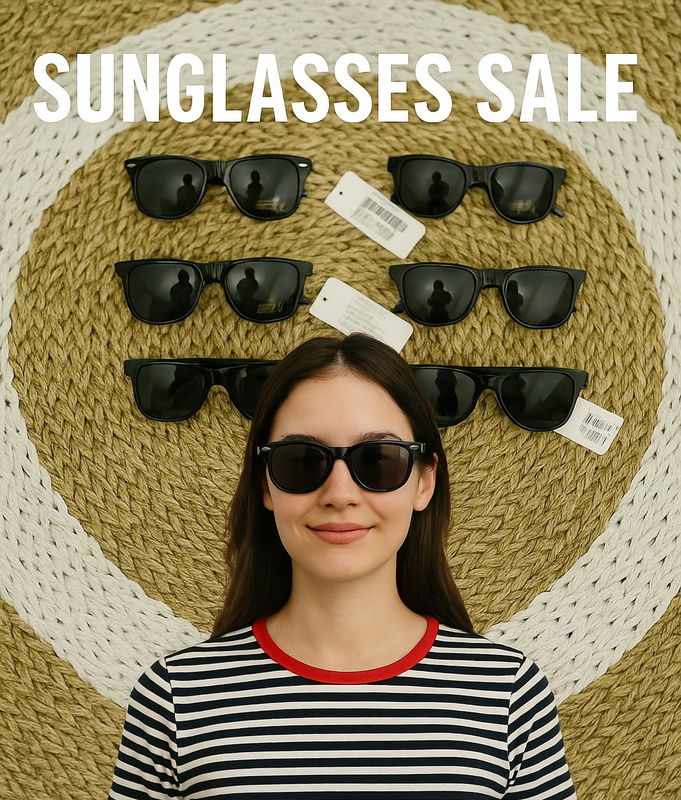 RE016 H&M Black Unisex Sunglasses KM.4