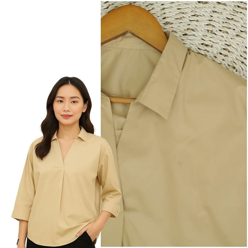 RE076 GU By UNQ 7/8 V-Neck Batwing Collar Blouse G31