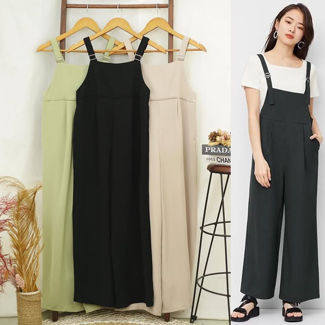 RE088 GU By UNQ Square-Neck Cullote Jumpsuit M65