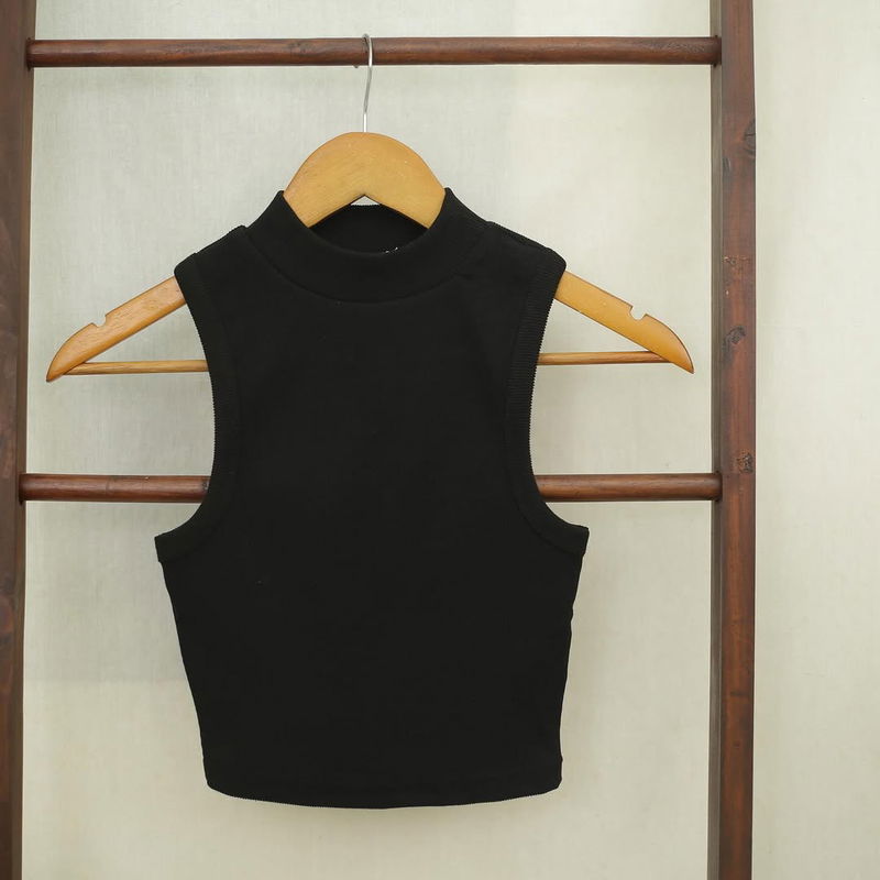 RE094 High-Neck Soft Ribb-Knit Tanktop E24