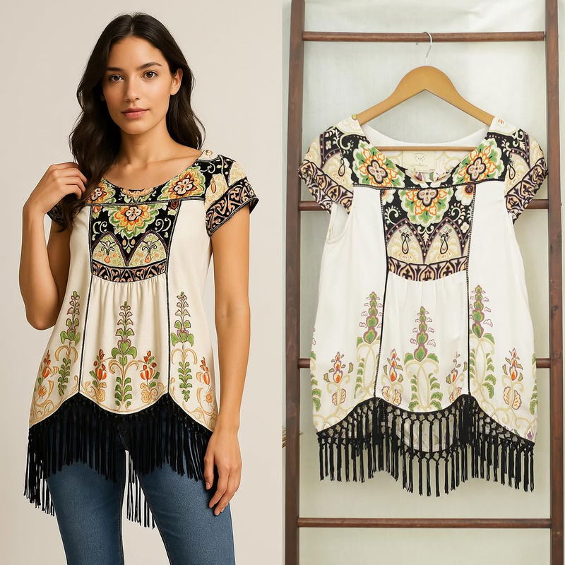 RE151 Vanesa Virginia By Anthropologie Ethnic Blouse N69