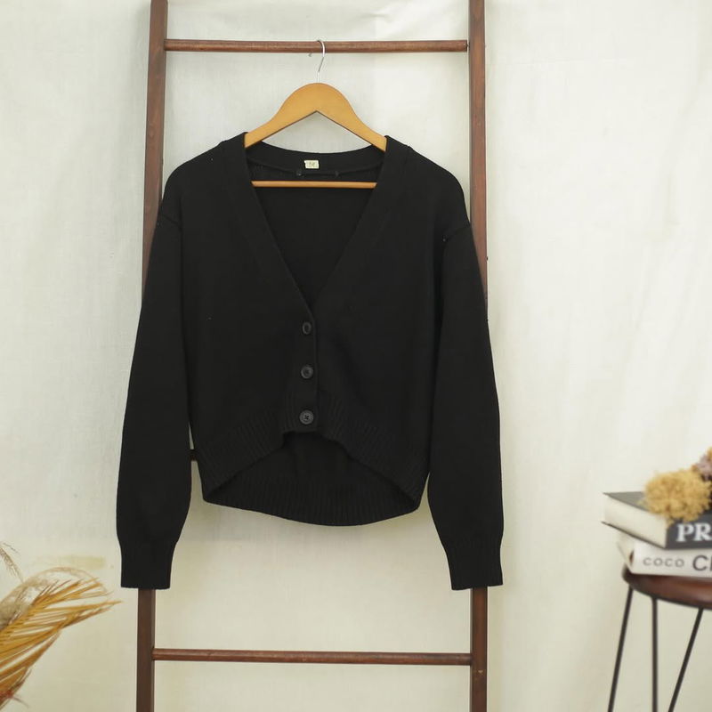 RE169 UNQ Oversize Cropped Cardigan