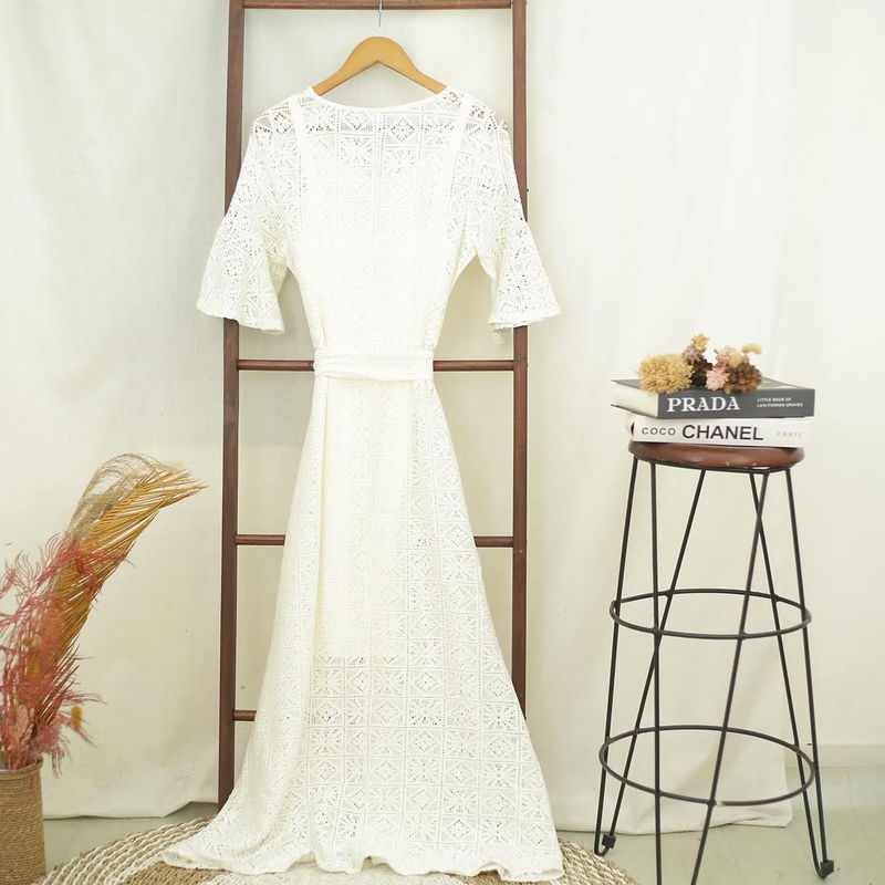 RE175 Croft And Barrow Semi Brocade Maxi Dress