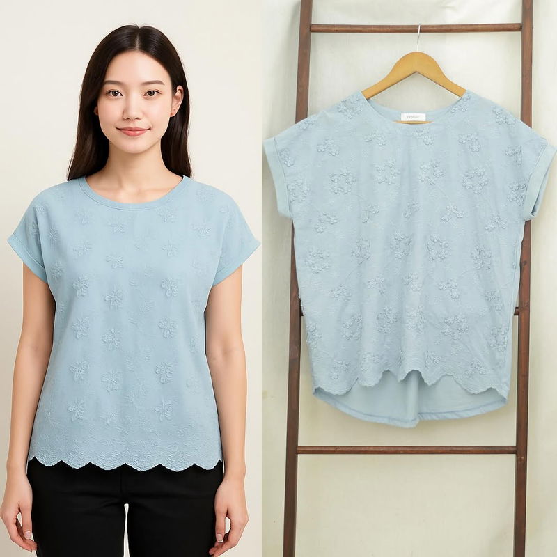 RE204 Rejouir Korean Shortsleeve Oversize Blouse Z