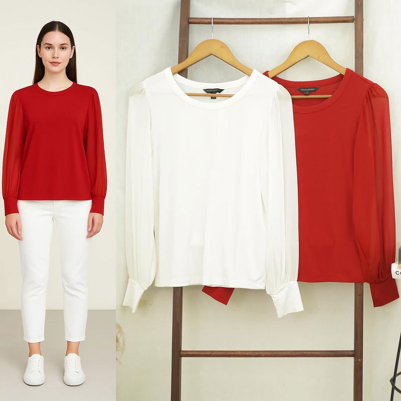 RE224  Banana Republic Plain Longsleeve Blouse