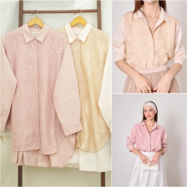RE305   Fashiontoday Big Size Brocade Longsleeve Blouse Z