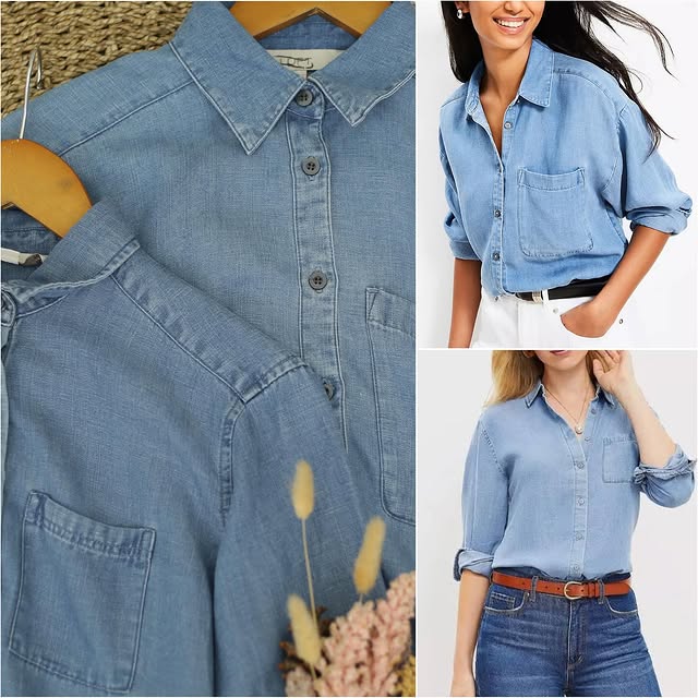 RE320 LOFT Denim Women Longsleeve Shirt