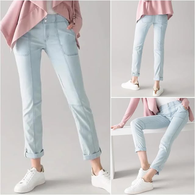 RE323 WHBM Mid-Rise Straight Crop Women Jeans