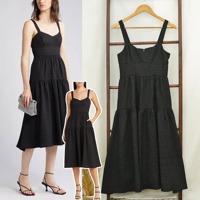 RE330   Chelsea Flower Emboss Midi Dress