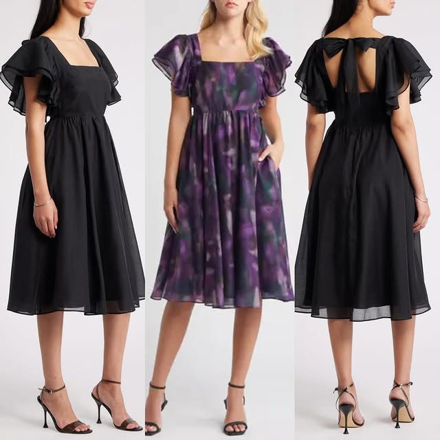 RE336 Chelsea Back Ribbon Midi Dress