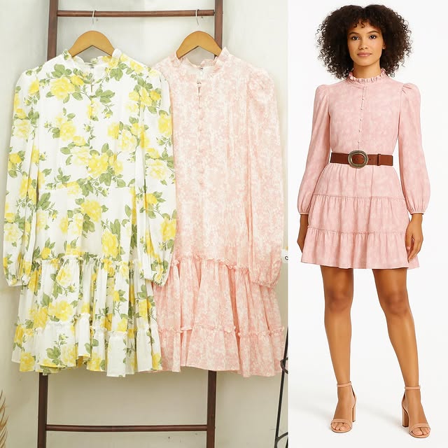 RE340 Rachel Parcell Baby Doll Midi Dress