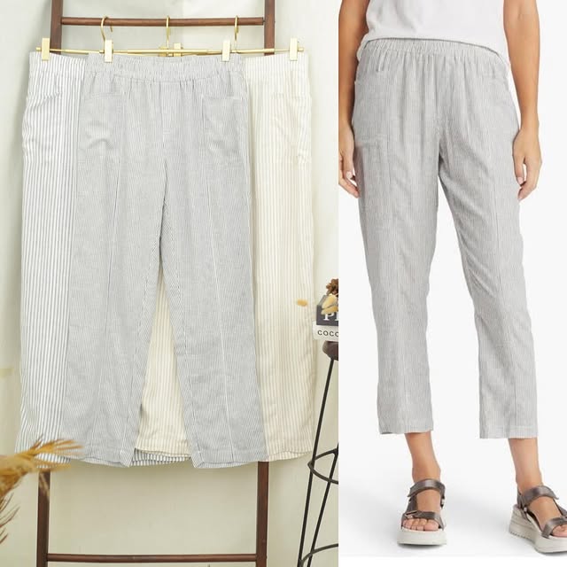 RE347   Caslon Linen Stripe Daily Pants