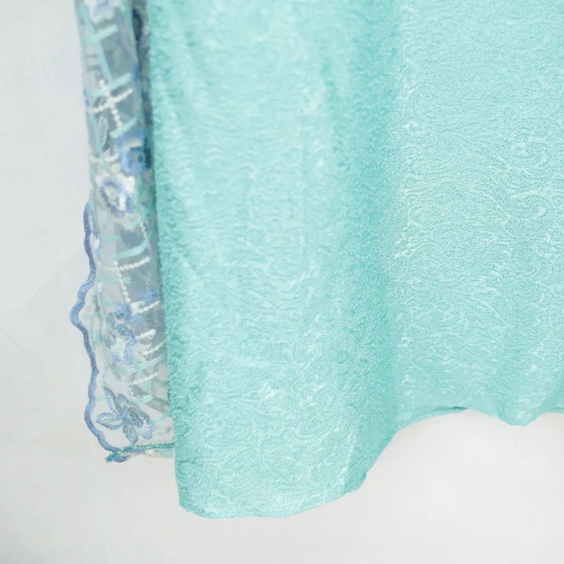 RR959 Gamis brukat warna tosca dan ada tali