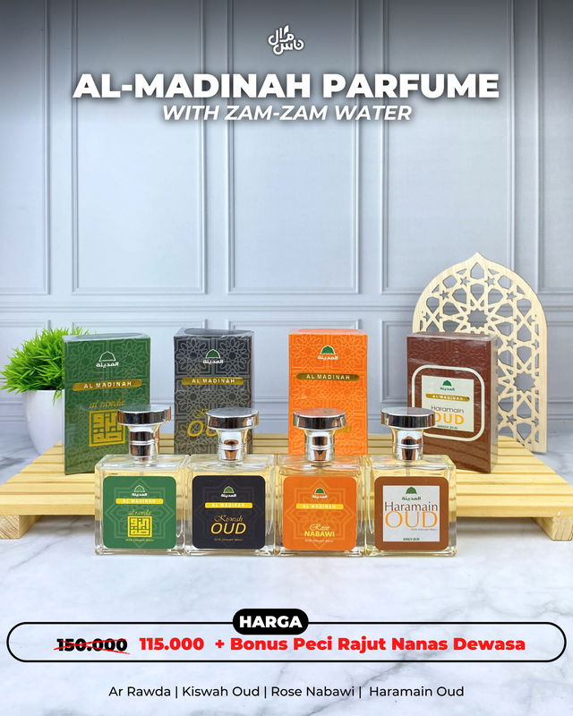 Al Madina Parfum Kombinasi Zam Zam Bonus Peci Rajut Nanas
