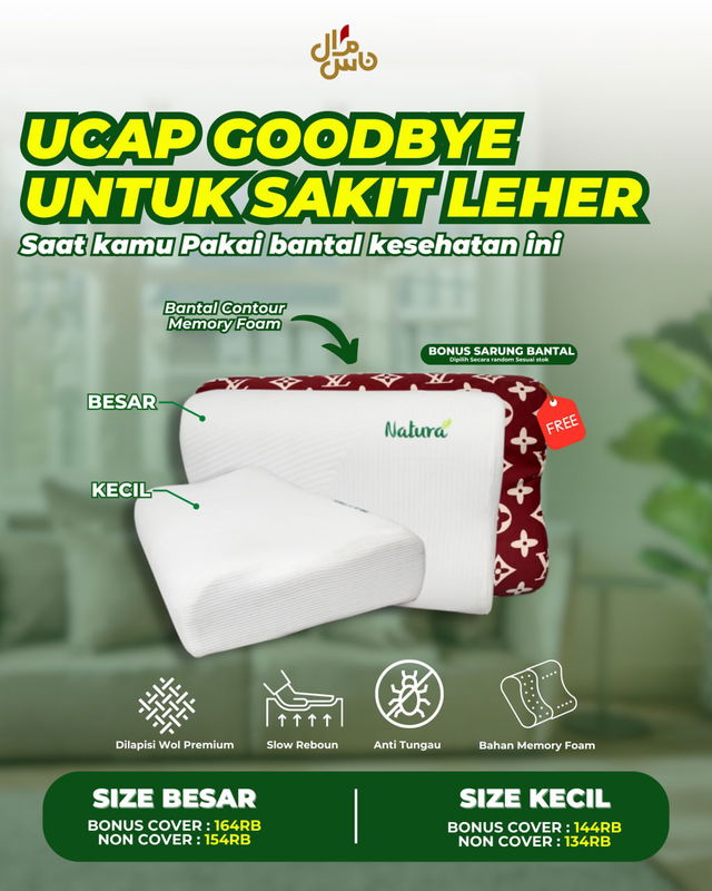 Bantal Contour Memory Foam Besar