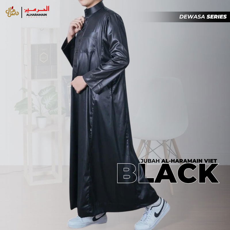 JUBAH AL HARAMAIN VIET DEWASA BLACK AND WHITE