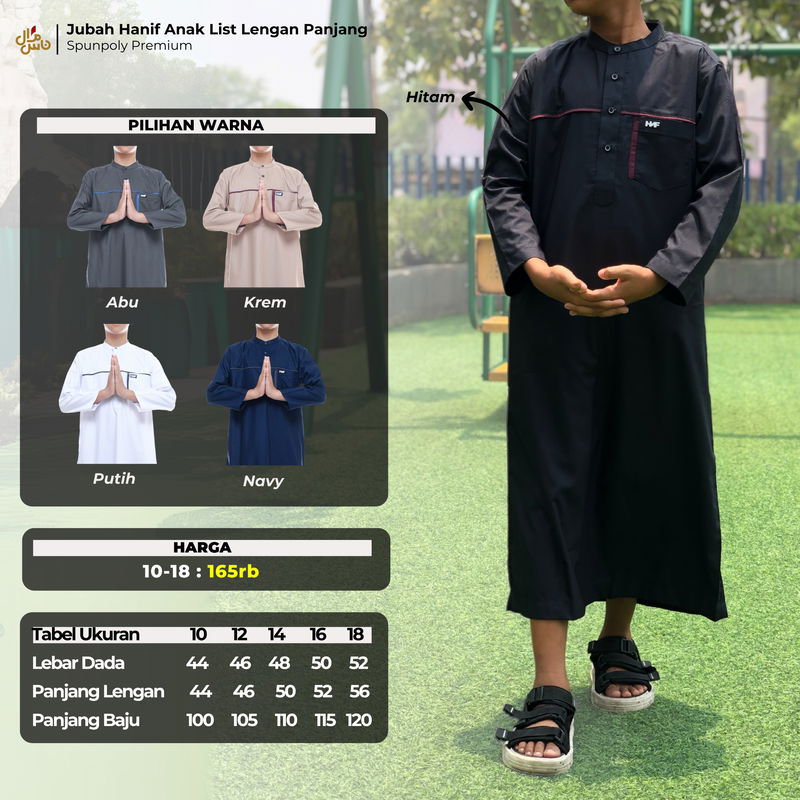 JUBAH HANIF ANAK LIST LENGAN PANJANG
