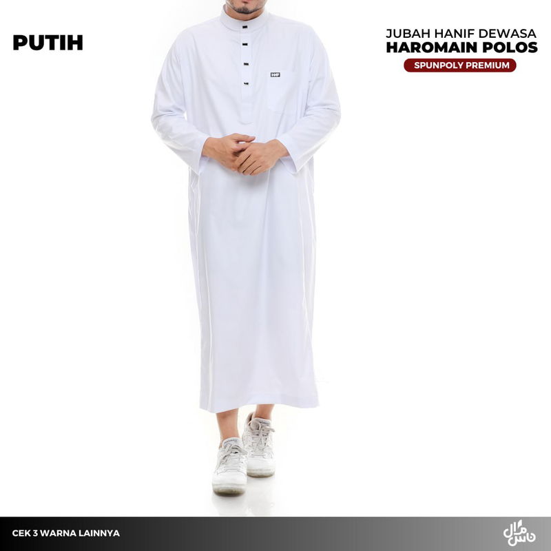 JUBAH HANIF DEWASA HAROMAIN POLOS